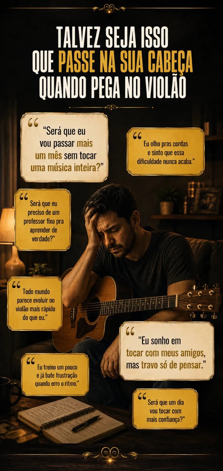 Talvez seja isso que passe na sua cabeça quando pega no violão