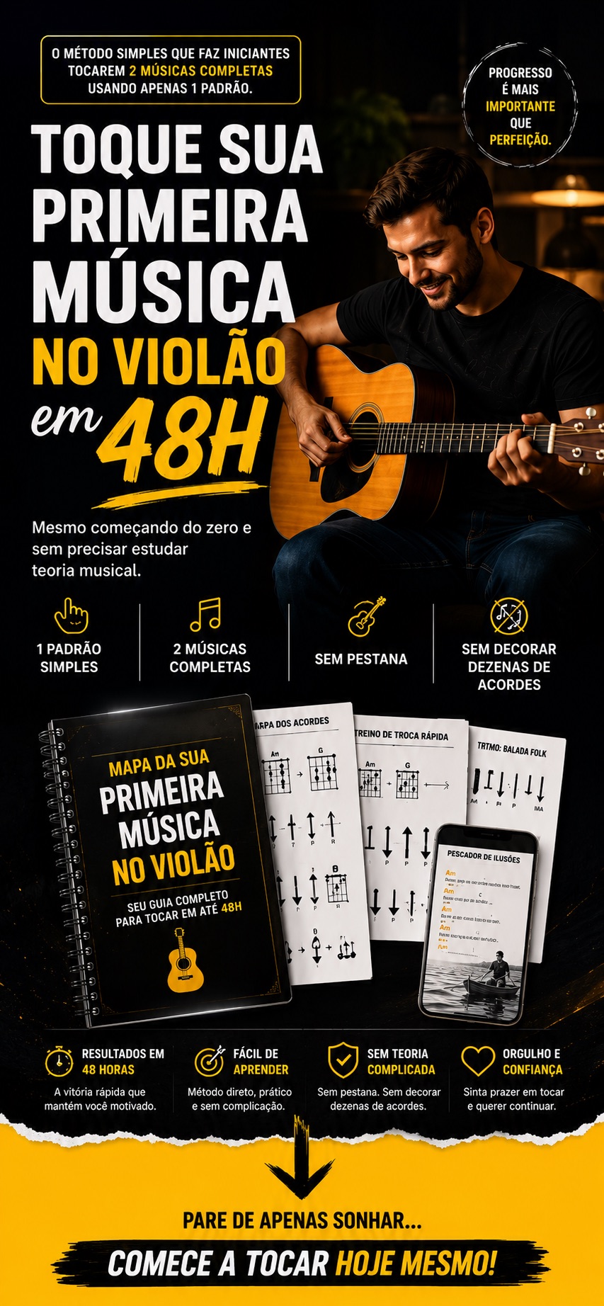 Toque sua primeira música no violão em 48 horas